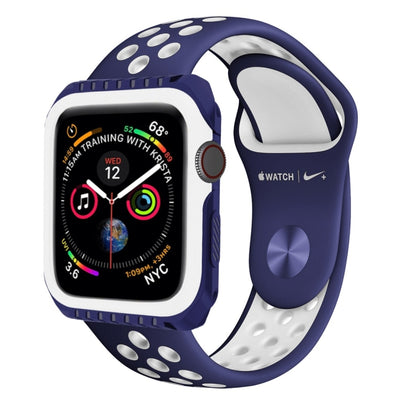 Smart Watch Shockproof Two Color Protective Case for Apple Watch Series 3 42mm(White Blue) - Watch Cases by buy2fix | Online Shopping UK | buy2fix