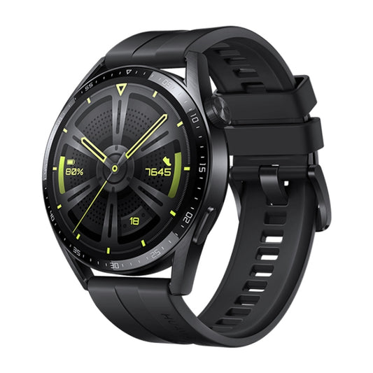 HUAWEI WATCH GT 3 Smart Watch 46mm Rubber Wristband, 1.43 inch AMOLED Screen, Support Heart Rate Monitoring / GPS / 14-days Battery Life / NFC(Black) - Wearable Devices by Huawei | Online Shopping UK | buy2fix