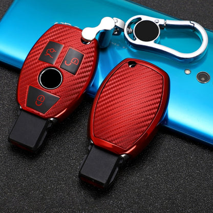 For Mercedes-Benz C-Class 3-button B Version Car TPU Key Protective Cover Key Case with Key Ring (Red) - Car Key Cases by buy2fix | Online Shopping UK | buy2fix