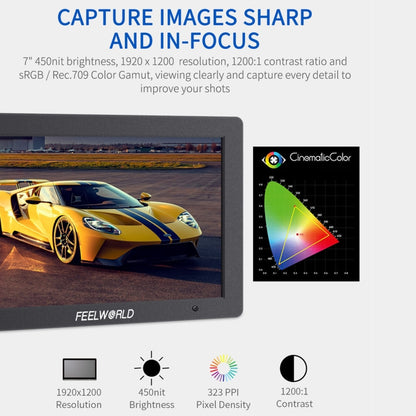 FEELWORLD T7 PLUS 7 inch 3D LUT DSLR Camera Field Monitor with Waveform 4K HDMI Aluminum Housing (Black) - On-camera Monitors by FEELWORLD | Online Shopping UK | buy2fix