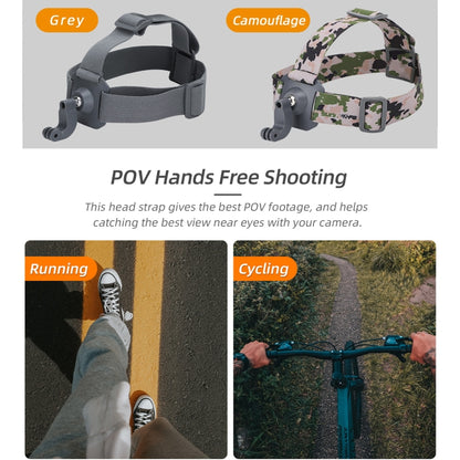 Sunnylife TD672 360 Rotation Adjustable Head Strap Vlog POV Mount Belt for GoPro, Insta360, DJI Osmo Action and Other Action Cameras (Camouflage) - Head Belt by Sunnylife | Online Shopping UK | buy2fix