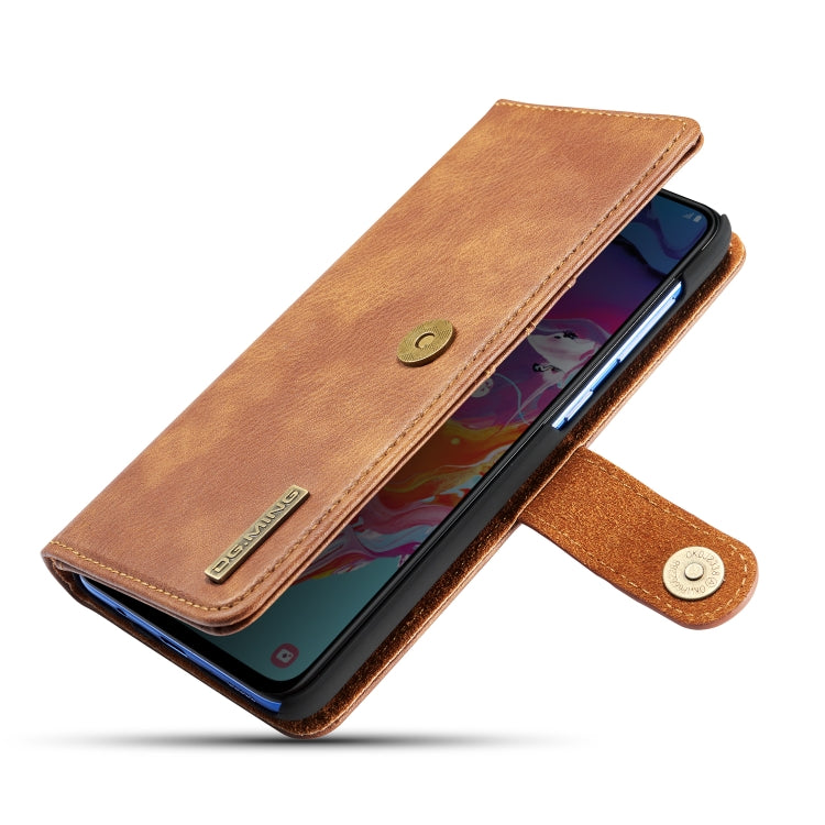 DG.MING Crazy Horse Texture Flip Detachable Magnetic Leather Case with Holder & Card Slots & Wallet for Galaxy A70(Brown) - Galaxy Phone Cases by DG.MING | Online Shopping UK | buy2fix