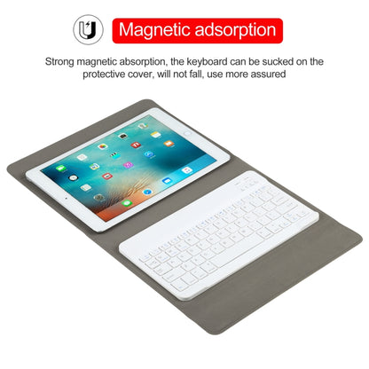 Universal Detachable Bluetooth Keyboard + Leather Tablet Case without Touchpad for iPad 9-10 inch, Specification:White Keyboard(Gold) - Universal by buy2fix | Online Shopping UK | buy2fix