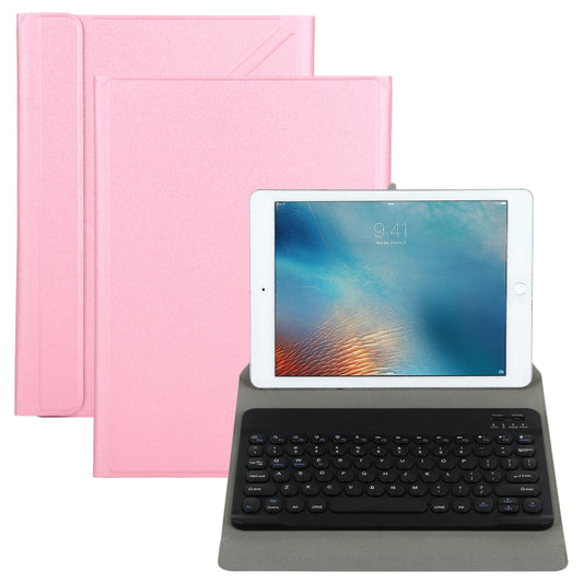 Universal Round Keys Detachable Bluetooth Keyboard + Leather Tablet Case without Touchpad for iPad 9-10 inch, Specification:Black Keyboard(Pink) - Universal by buy2fix | Online Shopping UK | buy2fix