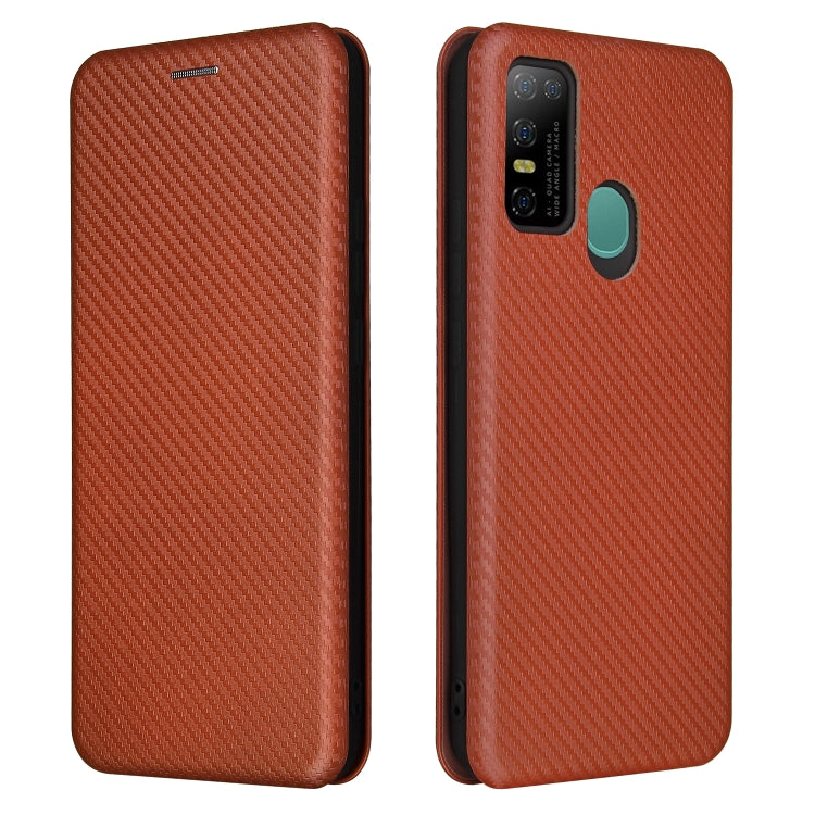 For DOOGEE N30 Carbon Fiber Texture Horizontal Flip TPU + PC + PU Leather Case with Card Slot(Brown) - More Brand by buy2fix | Online Shopping UK | buy2fix