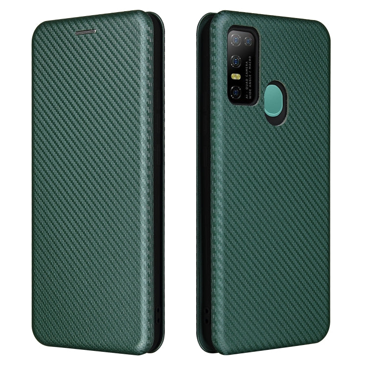 For DOOGEE N30 Carbon Fiber Texture Horizontal Flip TPU + PC + PU Leather Case with Card Slot(Green) - More Brand by buy2fix | Online Shopping UK | buy2fix