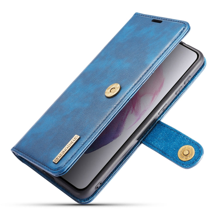 For Samsung Galaxy S21 5G DG.MING Crazy Horse Texture Flip Detachable Magnetic Leather Case with Holder & Card Slots & Wallet(Blue) - Galaxy S21 5G Cases by DG.MING | Online Shopping UK | buy2fix