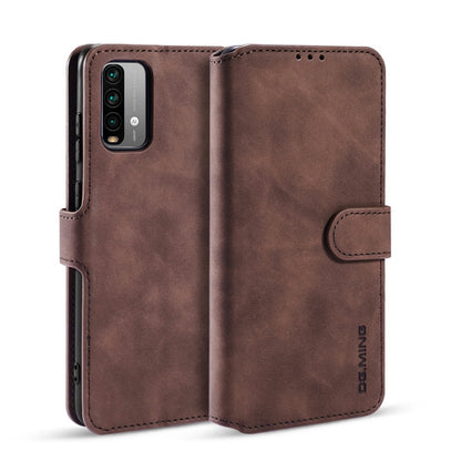 For Xiaomi Poco M3 DG.MING Retro Oil Side Horizontal Flip Leather Case with Holder & Card Slots & Wallet(Coffee) - Xiaomi Cases by DG.MING | Online Shopping UK | buy2fix