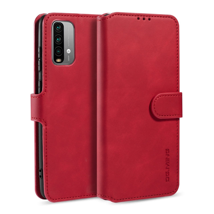 For Xiaomi Poco M3 DG.MING Retro Oil Side Horizontal Flip Leather Case with Holder & Card Slots & Wallet(Red) - Xiaomi Cases by DG.MING | Online Shopping UK | buy2fix