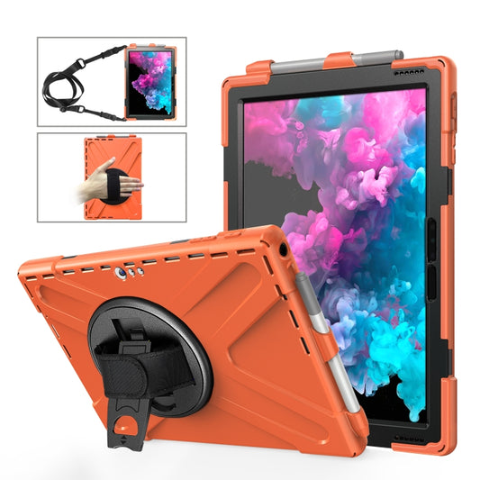 For Microsoft Surface Pro 4 / 5 Shockproof Colorful Silicone + PC Protective Case with Holder & Hand Strap & Pen Slot(Orange) - Microsoft by buy2fix | Online Shopping UK | buy2fix