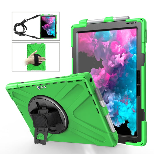 For Microsoft Surface Pro 4 / 5 Shockproof Colorful Silicone + PC Protective Case with Holder & Hand Strap & Pen Slot(Green) - Microsoft by buy2fix | Online Shopping UK | buy2fix