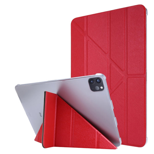 For iPad Air 13 2024 / iPad Pro 12.9 2022 / 2021 Silk Texture Horizontal Deformation Flip Leather Tablet Case with Holder(Red) - iPad Pro 12.9 (2022/2021) Cases by buy2fix | Online Shopping UK | buy2fix