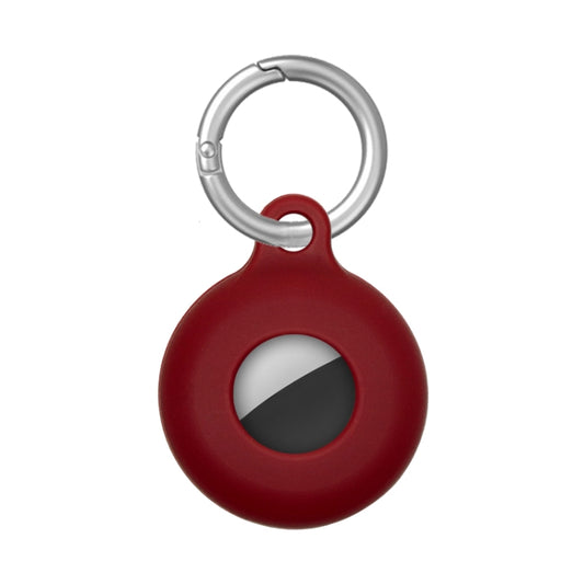 Dual-Side Hollow Anti-scratch Silicone Shockproof Protective Cover Case with Keychain Hook Loop For AirTag(Wine Red) - Key Chain Series by MOMAX | Online Shopping UK | buy2fix