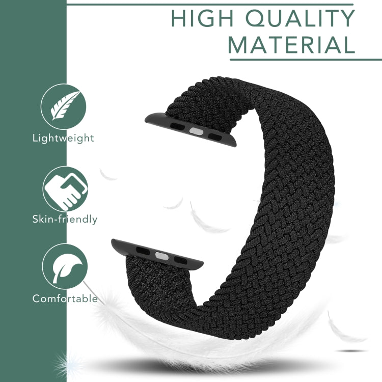 Metal Head Braided Nylon Solid Color Watch Band For Apple Watch Ultra 49mm&Watch Ultra 2 49mm / Series 9&8&7 45mm / SE 3&SE 2&6&SE&5&4 44mm / 3&2&1 42mm, Size:M 155mm(Cold Sea Blue) - Watch Bands by buy2fix | Online Shopping UK | buy2fix