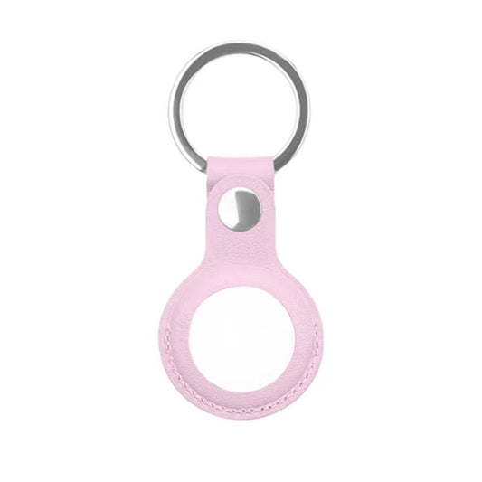 Mutural PU Leather Protective Case with Key Ring for AirTag(Pink) - Other by Mutural | Online Shopping UK | buy2fix