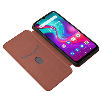 For Doogee X96 Pro Carbon Fiber Texture Horizontal Flip TPU + PC + PU Leather Case with Card Slot(Brown) - More Brand by buy2fix | Online Shopping UK | buy2fix