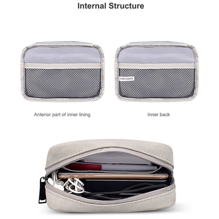 DY04 Portable Digital Accessory Frosted PU Bag(Light Grey) - Digital Storage Bag by buy2fix | Online Shopping UK | buy2fix