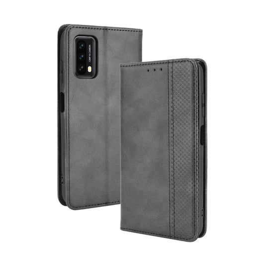For Blackview A90 Magnetic Buckle Retro Crazy Horse Texture Horizontal Flip Leather Case with Holder & Card Slots & Photo Frame(Black) - More Brand by buy2fix | Online Shopping UK | buy2fix