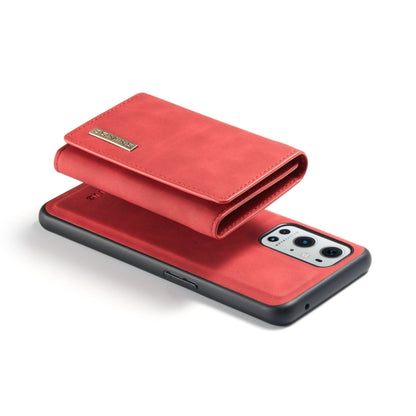 For OnePlus 9 Pro DG.MING M1 Series 3-Fold Multi Card Wallet  Back Cover Shockproof Case with Holder Function(Red) -  by DG.MING | Online Shopping UK | buy2fix