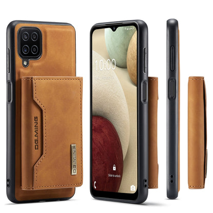 For Samsung Galaxy A12 5G DG.MING M2 Series 3-Fold Multi Card Bag Back Cover Shockproof Case with Wallet & Holder Function(Brown) - Galaxy Phone Cases by DG.MING | Online Shopping UK | buy2fix