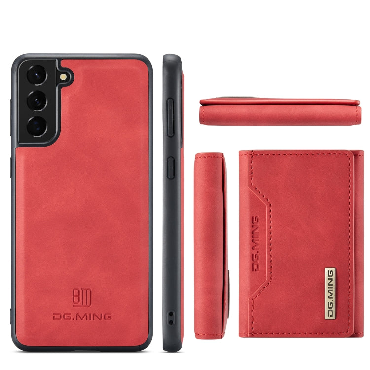 For Samsung Galaxy S21+ DG.MING M2 Series 3-Fold Multi Card Bag Back Cover Shockproof Case with Wallet & Holder Function(Red) - Galaxy Phone Cases by DG.MING | Online Shopping UK | buy2fix