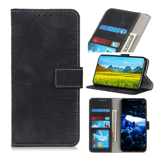 For OnePlus Nord 2 5G Magnetic Crocodile Texture Horizontal Flip Leather Case with Holder & Card Slots & Wallet(Black) - OnePlus Cases by buy2fix | Online Shopping UK | buy2fix