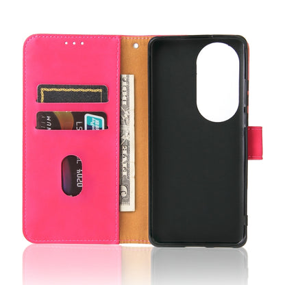 For Huawei P50 Pro Solid Color Skin Feel Magnetic Buckle Horizontal Flip Calf Texture PU Leather Case with Holder & Card Slots & Wallet(Rose Red) - Huawei Cases by buy2fix | Online Shopping UK | buy2fix