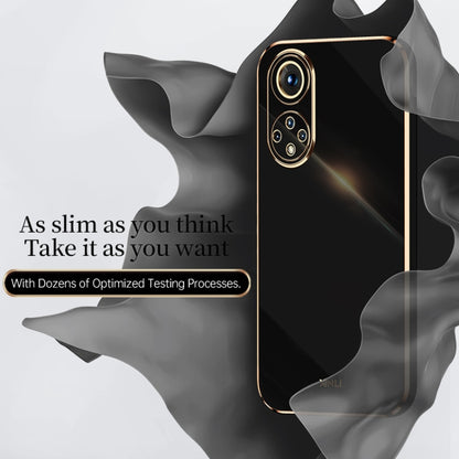 For Honor 50 XINLI Straight 6D Plating Gold Edge TPU Shockproof Case(Black) - Honor Cases by XINLI | Online Shopping UK | buy2fix