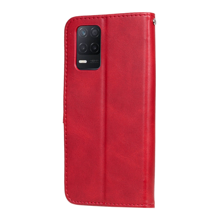 For OPPO Realme 8 5G / Realme V13 5G Fashion Calf Texture Zipper Horizontal Flip Leather Case with Stand & Card Slots & Wallet Function(Red) - Realme Cases by buy2fix | Online Shopping UK | buy2fix