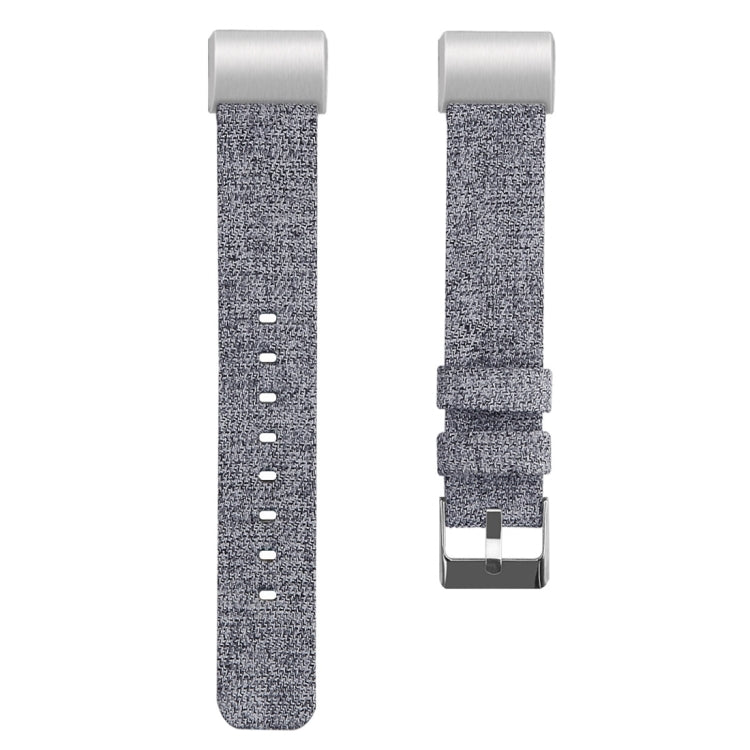 For FITBIT Charge 2 Smart Watch Canvas Watch Band, Size:S(Light Grey) - Watch Bands by buy2fix | Online Shopping UK | buy2fix