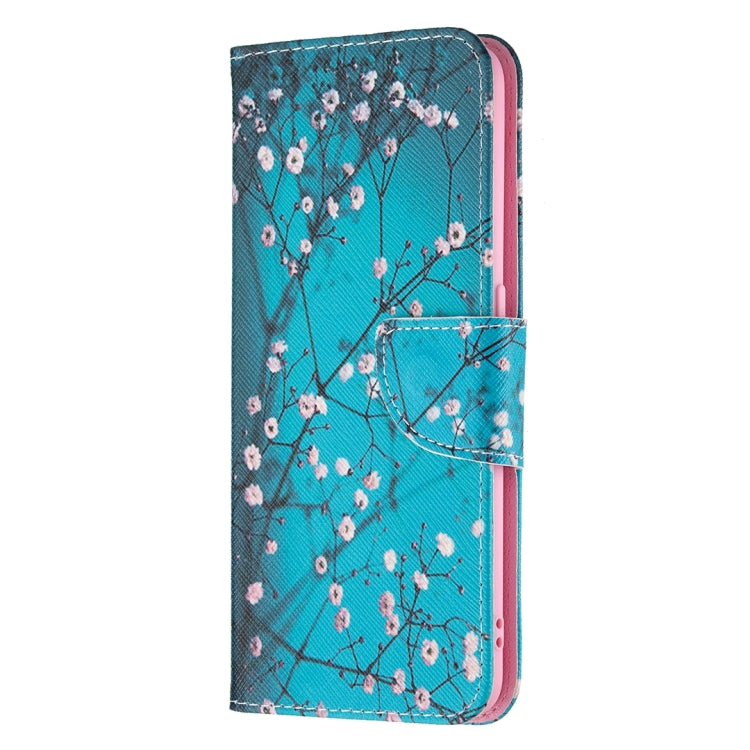 For OPPO A74 4G / F19 4G Colored Drawing Pattern Horizontal Flip Leather Case with Holder & Card Slots & Wallet(Plum Blossom) - OPPO Cases by buy2fix | Online Shopping UK | buy2fix