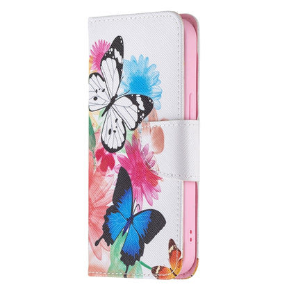 For iPhone 13 Colored Drawing Pattern Horizontal Flip Leather Case with Holder & Card Slots & Wallet(Two Butterflies) - iPhone 13 Cases by buy2fix | Online Shopping UK | buy2fix