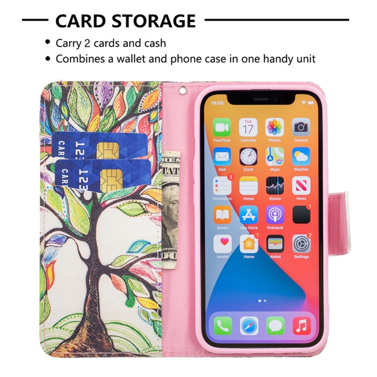 For iPhone 13 Colored Drawing Pattern Horizontal Flip Leather Case with Holder & Card Slots & Wallet(Tree of Life) - iPhone 13 Cases by buy2fix | Online Shopping UK | buy2fix