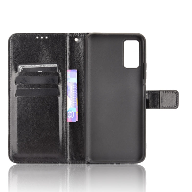 For ZTE Blade A71 Crazy Horse Texture Horizontal Flip Leather Case with Holder & Card Slots & Lanyard(Black) - ZTE Cases by buy2fix | Online Shopping UK | buy2fix