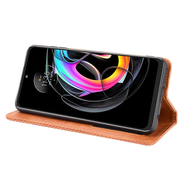 For Motorola Edge 20 Lite Magnetic Buckle Retro Crazy Horse Texture Horizontal Flip Leather Case with Holder & Card Slots & Photo Frame(Brown) - Motorola Cases by buy2fix | Online Shopping UK | buy2fix