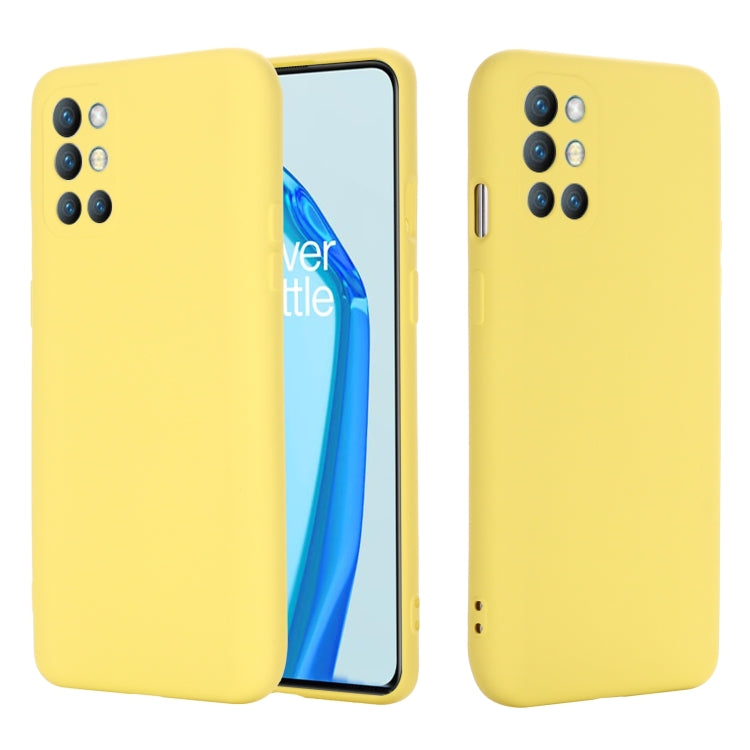 Pure Color Liquid Silicone Shockproof Full Coverage Case For OnePlus 9R(Yellow) - OnePlus Cases by buy2fix | Online Shopping UK | buy2fix