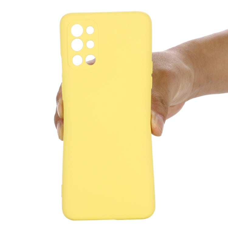 Pure Color Liquid Silicone Shockproof Full Coverage Case For OnePlus 9R(Yellow) - OnePlus Cases by buy2fix | Online Shopping UK | buy2fix