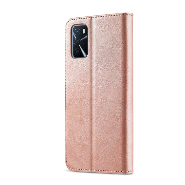 LC.IMEEKE Calf Texture Horizontal Flip Leather Case with Holder & Card Slots & Wallet For OPPO A16(Rose Gold) - OPPO Cases by LC.IMEEKE | Online Shopping UK | buy2fix