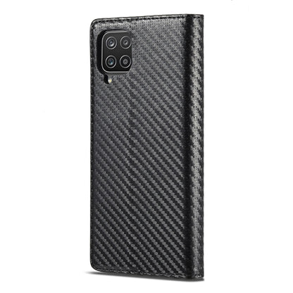 LC.IMEEKE Carbon Fiber PU + TPU Horizontal Flip Leather Case with Holder & Card Slot & Wallet For Samsung Galaxy A12 5G(Vertical Black) - Galaxy Phone Cases by LC.IMEEKE | Online Shopping UK | buy2fix