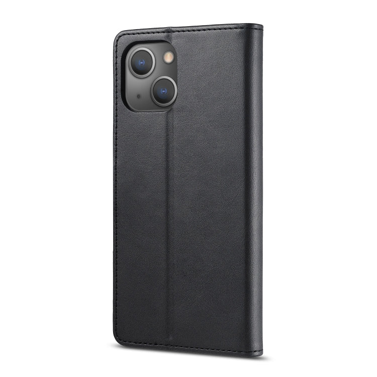 For iPhone 13 LC.IMEEKE Calf Texture Horizontal Flip Leather Case with Holder & Card Slots & Wallet(Black) - iPhone 13 Cases by LC.IMEEKE | Online Shopping UK | buy2fix