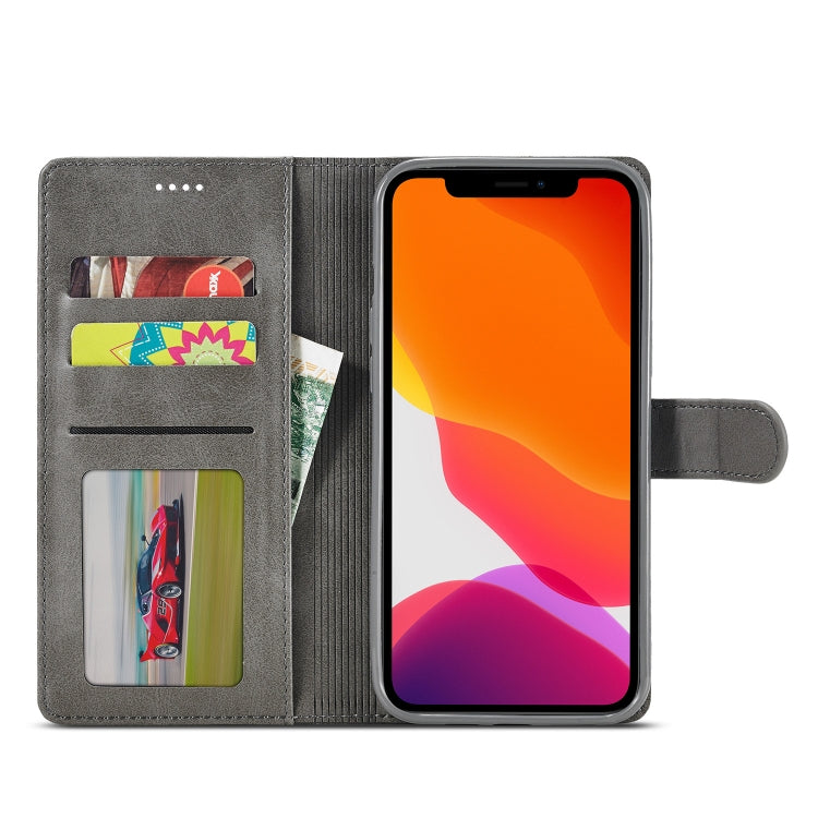 For iPhone 13 LC.IMEEKE Calf Texture Horizontal Flip Leather Case with Holder & Card Slots & Wallet(Grey) - iPhone 13 Cases by LC.IMEEKE | Online Shopping UK | buy2fix