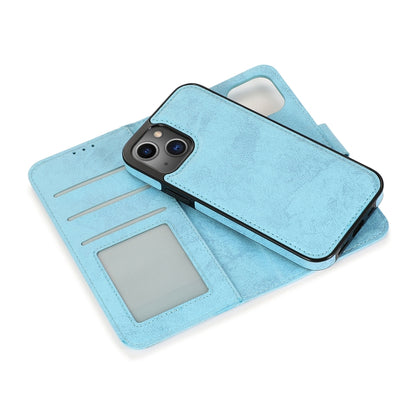 For iPhone 13 Retro 2 in 1 Detachable Horizontal Flip Leather Case with Card Slots & Wallet(Blue) - iPhone 13 Cases by buy2fix | Online Shopping UK | buy2fix