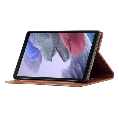 For Samsung Galaxy Tab A7 Lite SM-T220/SM-T225 Rhombus Texture Horizontal Flip Magnetic Leather Case with Holder & Card Slots(Brown) - Tab A7 Lite T220 / T225 by buy2fix | Online Shopping UK | buy2fix