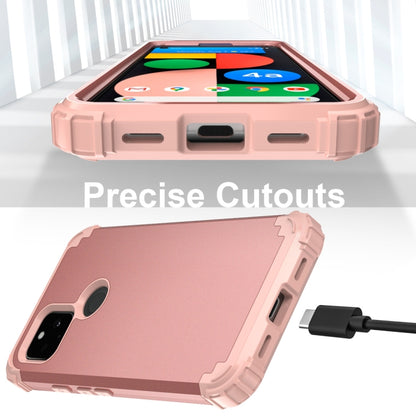 For Google Pixel 4a 5G 3 in 1 Shockproof PC + Silicone Protective Case(Rose Gold) - Google Cases by buy2fix | Online Shopping UK | buy2fix