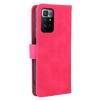 Solid Color Skin Feel Magnetic Buckle Horizontal Flip Calf Texture PU Leather Case with Holder & Card Slots & Wallet For Xiaomi Redmi 10(Rose Red) - Xiaomi Cases by buy2fix | Online Shopping UK | buy2fix