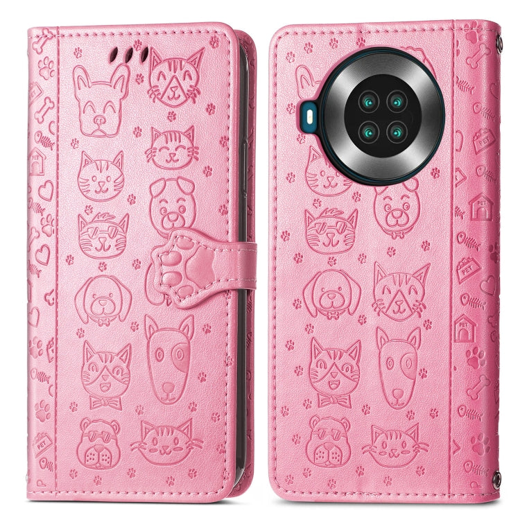 For CUBOT Note 20 Lovely Cat and Dog Embossing Pattern Horizontal Flip Leather Case , with Holder & Card Slots & Wallet & Cartoon Clasp & Lanyard(Pink) - More Brand by buy2fix | Online Shopping UK | buy2fix