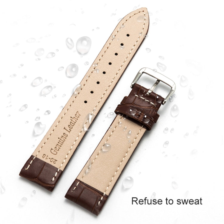 18mm Two-layer Cowhide Leather Bamboo Joint Texture Watch Band(Blue) - Watch Bands by buy2fix | Online Shopping UK | buy2fix