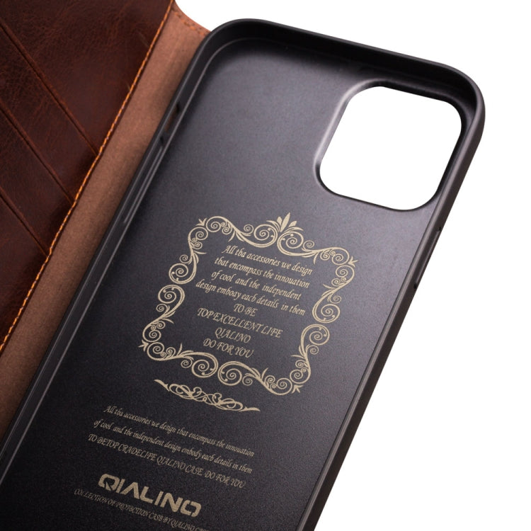 For iPhone 13 Pro Max QIALINO Horizontal Flip Leather Case with Holder & Card Slots & Wallet (Brown) - iPhone 13 Pro Max Cases by QIALINO | Online Shopping UK | buy2fix