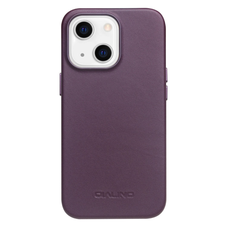 For iPhone 13 mini QIALINO Nappa Cowhide MagSafe Magnetic Protective Case (Purple Crystal) - iPhone 13 mini Cases by QIALINO | Online Shopping UK | buy2fix