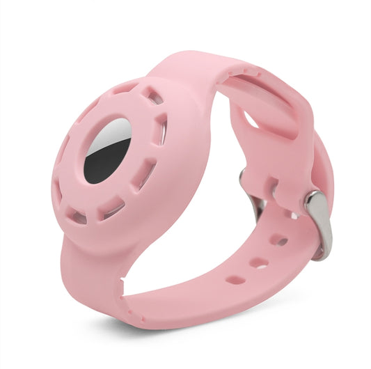 Anti-scratch Shockproof Silicone Bracelet Strap Protective Cover Case For AirTag(Pink) - Watch Strap Series by buy2fix | Online Shopping UK | buy2fix